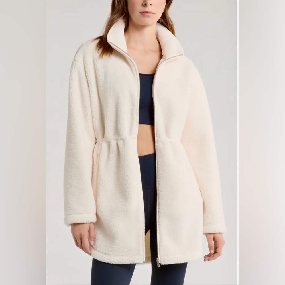 Faux Shearling Longline Jacket NWOT
Zella